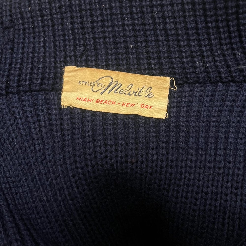 Vintage Styles By Melville Italian Wool Sweater Coat Blue Size Large - Picture 5 of 6